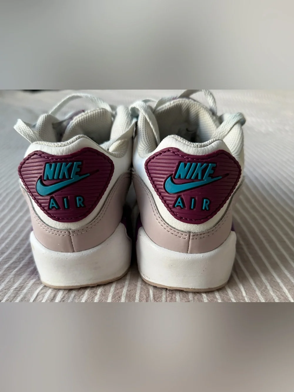 Nike Air Max White, Purple and Teal, 4Y